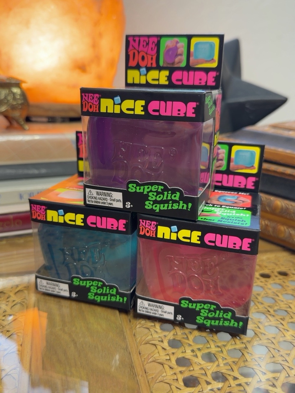 Viral NeeDoh Nice Cube 3-Pack Pink Blue Purple HTF New